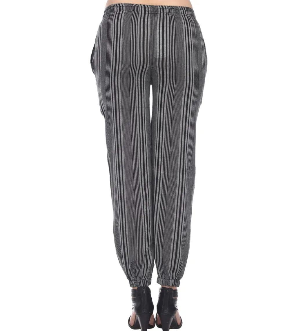 Yak & Yeti Striped Harem Jogger Lounging Pants