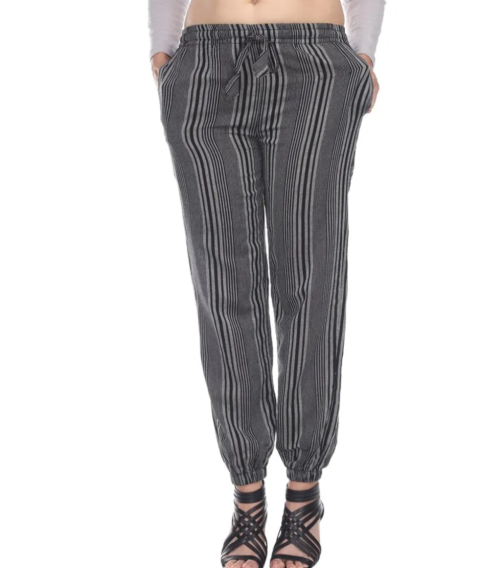 Yak & Yeti Striped Harem Jogger Lounging Pants