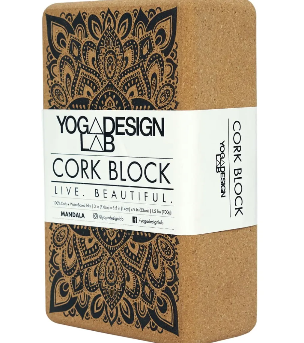 Yoga Design Lab Mandala Cork Yoga Block 3 Inch