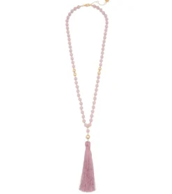 Zenzii Matte Beaded Necklace With Tassel