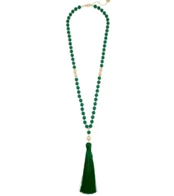 Zenzii Matte Beaded Necklace With Tassel